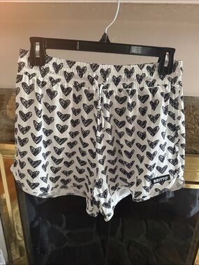 BRITTO White Heart-Print Athletic Shorts for Women